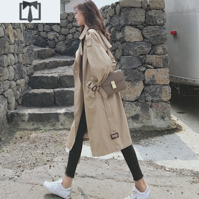 SUNTEK风衣女中长款小个子2020年新款英伦气质今年流行长款秋季大衣外套风衣