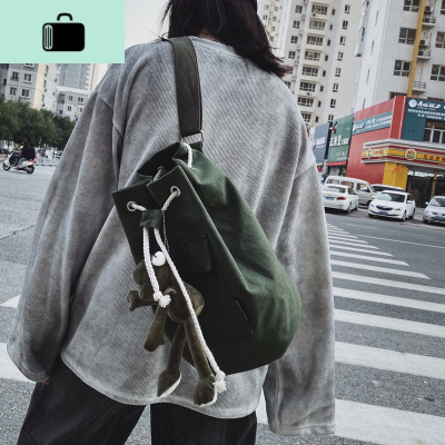 新款胸包男女潮牌大容量时尚潮流小背包休闲帆布包个性单肩斜挎包NEW LAKE男士斜挎包