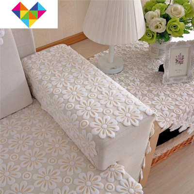 沙发巾浅蓝色罩子白色蒙纱巾四季套盖布垫网三角形蕾丝靠背手巾B25-升级版小花(24针超厚款)90*90cm方巾