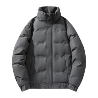 男装冬季纯色青年羽绒服男加厚保暖白鸭绒立领时尚宽松百搭面包服