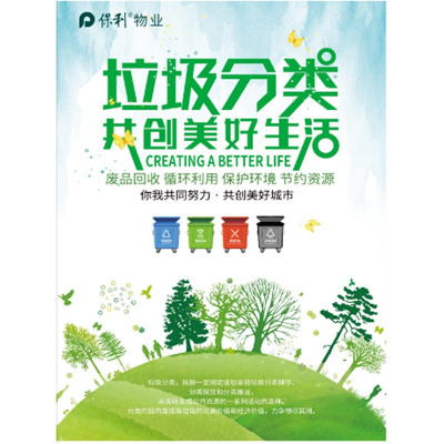 格具(GEJU)垃圾分类海报标识牌标识60*80单张 定制100张起拍
