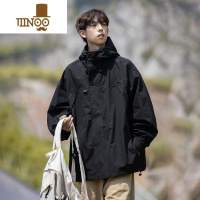 YANXU户外机能冲锋衣男秋季防风防晒爬山登山服美式连帽飞行员夹克外套