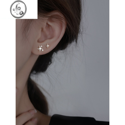 JiMi星星耳钉银银女耳钉2022年新款潮925银银耳钉女小众设计感