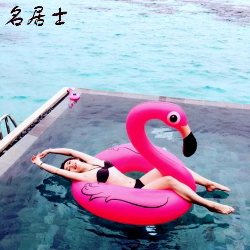 网红颜值可爱枚红色火烈鸟游泳圈（不含打气筒）外径120CM