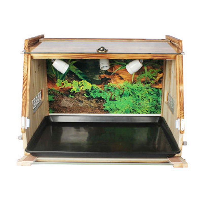 实木陆龟饲养箱宠物爬宠木箱爬行爬虫刺猬苏卡达特大号保温箱子