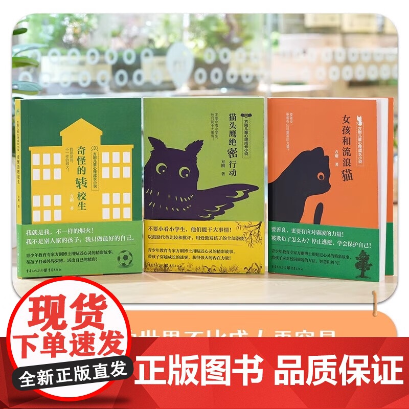 方刚儿童心理成长绘本小说3册 猫头鹰绝密行动女孩和流浪猫奇怪的转校生 小学生心理健康 儿童文学励志故事书