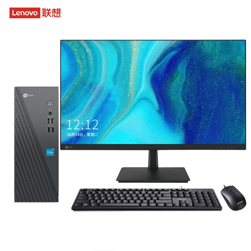联想(Lenovo)来酷Lecoo 酷310 台式机电脑整机(酷睿i5-14500HX 16G 1T固态硬盘 WIFI Win11)配21.45英寸显示器
