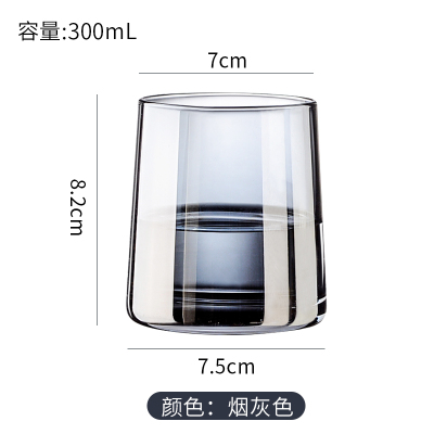 简约家用漱口杯阿斯卡利(ASCARI)玻璃情侣牙刷杯套装洗漱刷牙杯子酒店创意北欧ins时尚烟灰色玻璃杯