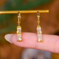 时尚复古竹子竹节耳扣耳环2025新款中式大气高级气质独特耳环配饰送女朋友老婆情人节七夕生日礼物