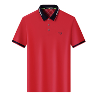 鳄鱼恤CROCODILE 夏季男士高档舒适商务撞色翻领短袖polo衫