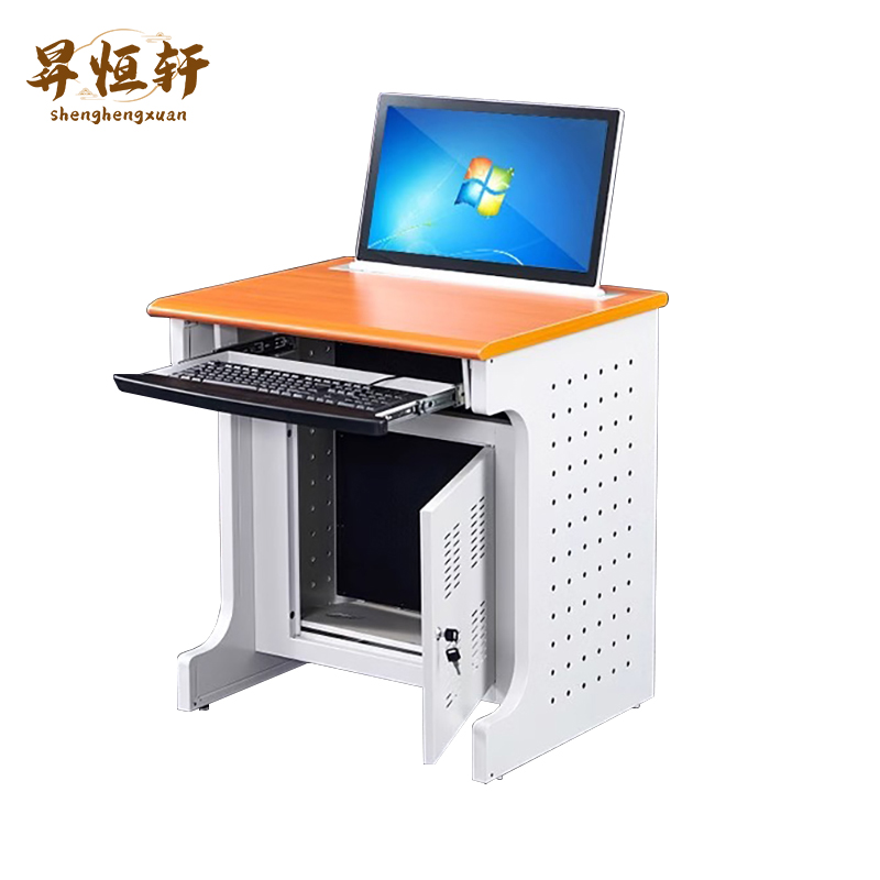 昇恒轩 升降电脑桌学校机房多媒体教室培训桌显示器隐藏学生课桌不含电脑 单人位80*60*75cm