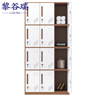 黎谷瑞 铁皮柜 十二门90*40*185cm 台(咖白套色)