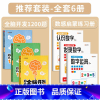 [全6册]全脑开发+数感启蒙练习册(2-4岁) [正版]幼儿全脑开发1200题上中下全三册儿童早教书2-4-5-6岁幼儿