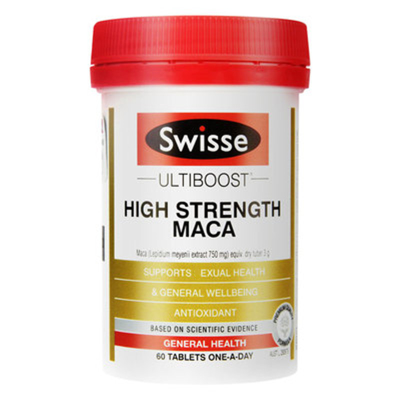 澳洲进口Swisse玛卡片男用高浓度缓疲劳荷尔蒙高含量为男士设计60片*1瓶装有效期23年7月