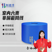 恒德升 HDS-A494SCAT6-L1 室内六类非屏蔽网线 CAT.6无氧铜非屏蔽双绞线 305米/箱 蓝色