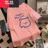 YIBUSHENG季短袖t恤胖mm宽松下衣失踪大码chic闺蜜装oversize上衣女