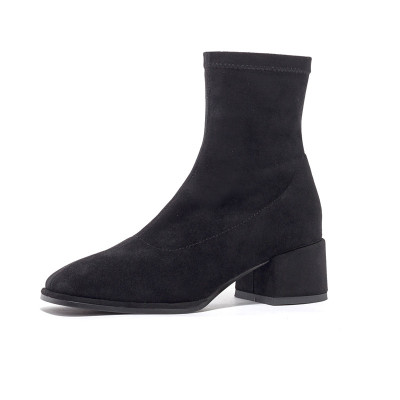 St&Sat/星期六英伦风粗跟方头舒适短靴女SS03116105