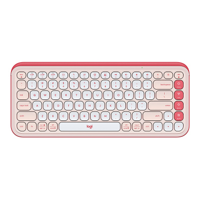 罗技(Logitech)POP ICON KEYS机械键盘无线蓝牙双模AI轻音办公键盘 粉色