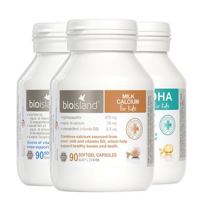 BIOISLAND佰澳朗德液体乳钙+鱼油+DHA3件装