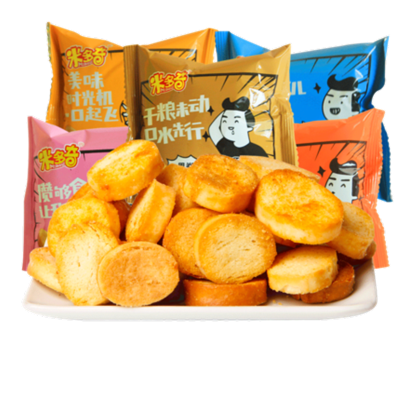 米多奇烤馍丁（滋香烧鸡味）500g*2散装早餐零食品小吃烤馍馒头片零食