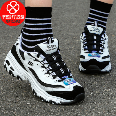 Skechers/斯凯奇女鞋2020冬季新款低帮运动鞋厚底熊猫鞋时尚复古舒适透气防滑耐磨板鞋休闲鞋13148-WBK