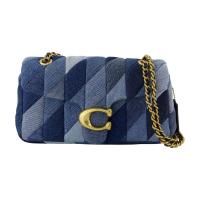 COACH女士两用链条斜挎包混纺多 compartment手拿包蓝色