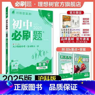 物理 HK 九年级下 [正版]理想树2025版初中必刷题九年级下册物理沪科版HK初三必刷题同步练习中考复习资料模拟题辅导