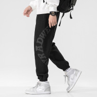 休闲裤男秋季新款ins潮流运动裤男式韩版印花卫裤束脚宽松男裤子_1