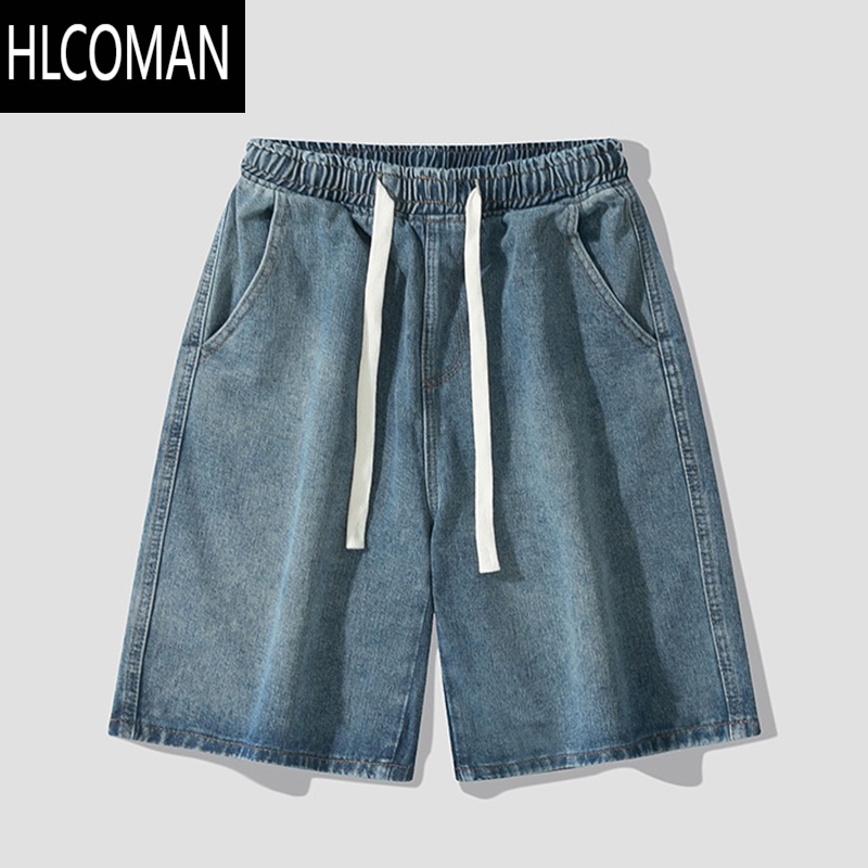 HLCOMAN短裤男夏季薄款中裤美式直筒裤牛仔裤男生宽松裤子男士休闲五分裤