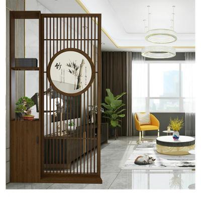 中式实木屏风隔断墙客厅创意玄关置物架办公室内家用定制座屏栅栏 140cm*220cm高*30cm厚