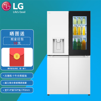 LG F664MEH95D 640L白色 三风系 UV Nano紫外线杀菌 超薄嵌入式制冰机 门中门 抗菌净化十字门冰箱