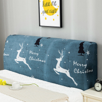 床头套罩全包北欧风格萬能通用防尘软包木床头靠背保护可拆洗 圣诞欢歌蓝() 2.0米(适合1.9-2.2米床头使用)