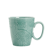 苏氏陶瓷 SUSHI CERAMICS浮雕孔雀马克杯个性水杯牛奶杯办公陶瓷杯