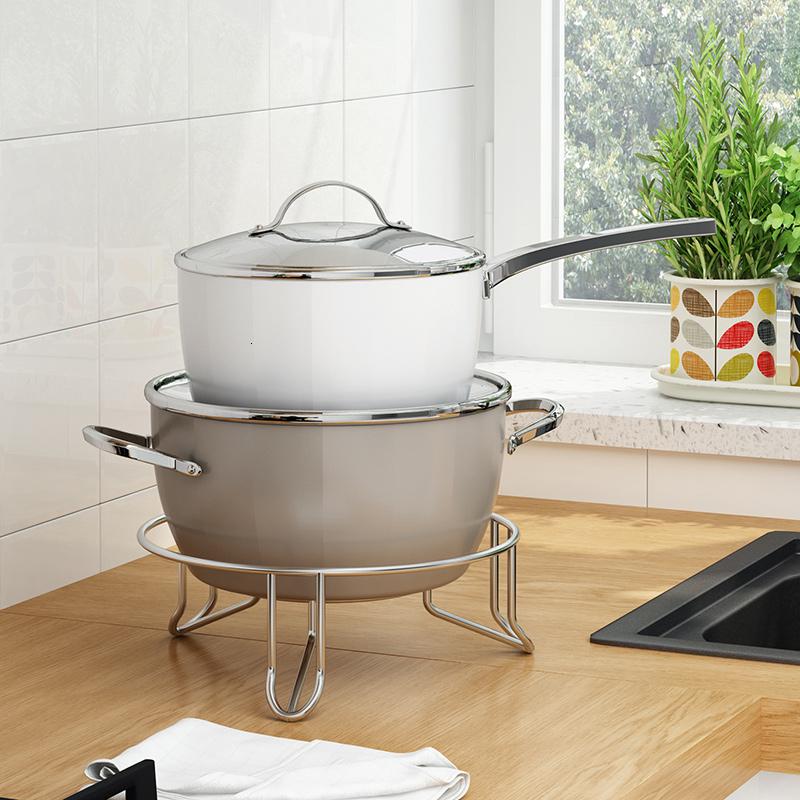 闪电客放锅架砂锅架厨房置物架防烫架子炒锅蒸锅架隔热架 304不锈钢