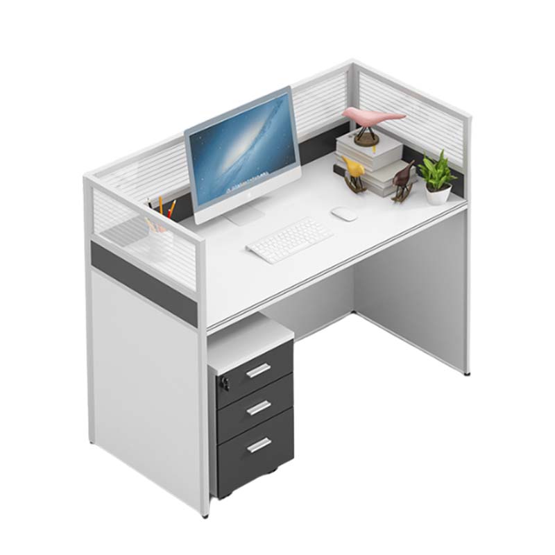 铭威盾简约现代隔断四人位屏风卡座工作位职员办公桌椅组合办公家具一字型带柜