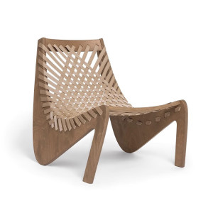 金菲罗格 户外藤编休闲椅室外懒人诧寂复古沙发椅民宿家具 沙发椅[原木色框架+卡其编织]