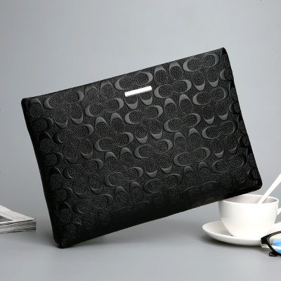 新款袋鼠男包男士手抓包手拿包商务大容量手抓包压花