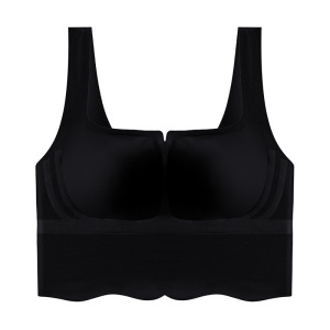 背心式保暖内衣女软支撑打底无痕美背小胸聚拢显瘦方领磨毛文胸罩