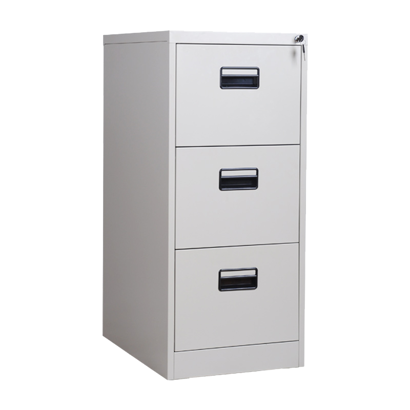 臻远 ZYJJ-800140文件挂劳柜卡箱办公资料柜矮柜A4FC挂快捞柜立式抽屉柜 灰白三抽黑色拉手