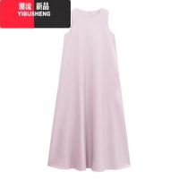 YIBUSHENG无袖后背镂空气质连衣裙女季2024新款宽松显瘦温柔背心度假长裙