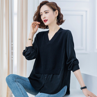 语娄中年妈妈春装上衣时尚中老年新款洋气打底衫气质雪纺衬衫宽松大码2021大码女装