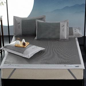 家柏饰(CORATED)乳胶凉席三件套夏凉冰丝席子1.8m床可折叠1.5米冰藤空调软席加厚