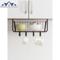 日式橱柜下挂篮带挂钩厨房用品置物架碗碟收纳架柜子挂架整理架 三维工匠