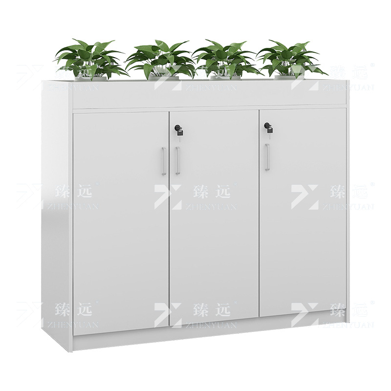 臻远ZY5011022花槽柜办公室矮柜墙边柜 三门柜 白色 1200*300*1000