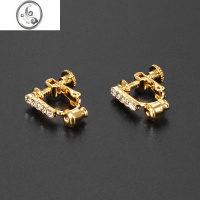 JiMi耳钉改耳夹转换器螺旋隐形无痛无耳洞耳饰女镶钻耳夹DIY材料配件