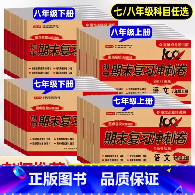 语数英期末试卷+阅读理解与答题模板(4本套) 八年级下 [正版]初中期末复习冲刺卷国一八年级上册下册试卷测试卷全套人教版