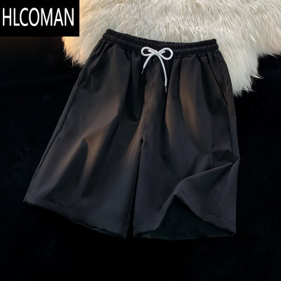 HLCOMAN24色短裤夏季纯色简约小清新男潮宽松沙滩裤休闲运动五分中裤大码