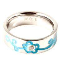 梦克拉 Mkela 钨金戒指 青花 情侣