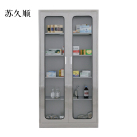 苏久顺文件柜不锈钢柜子储物柜资料柜档案柜带锁文件柜201通玻文件柜