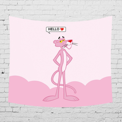 美帮汇粉红豹INS北欧芭蕉叶床头卧室客厅墙壁装饰挂毯墙挂布桌布背景布 图二 130高*150宽厘米